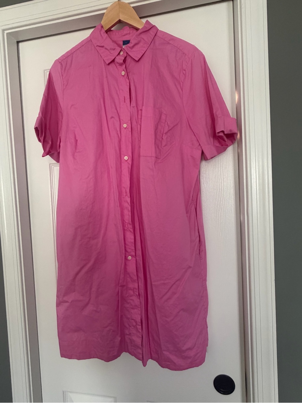 Old Navy Pink Midi Shirt Dress